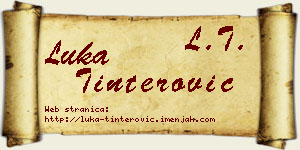 Luka Tinterović vizit kartica